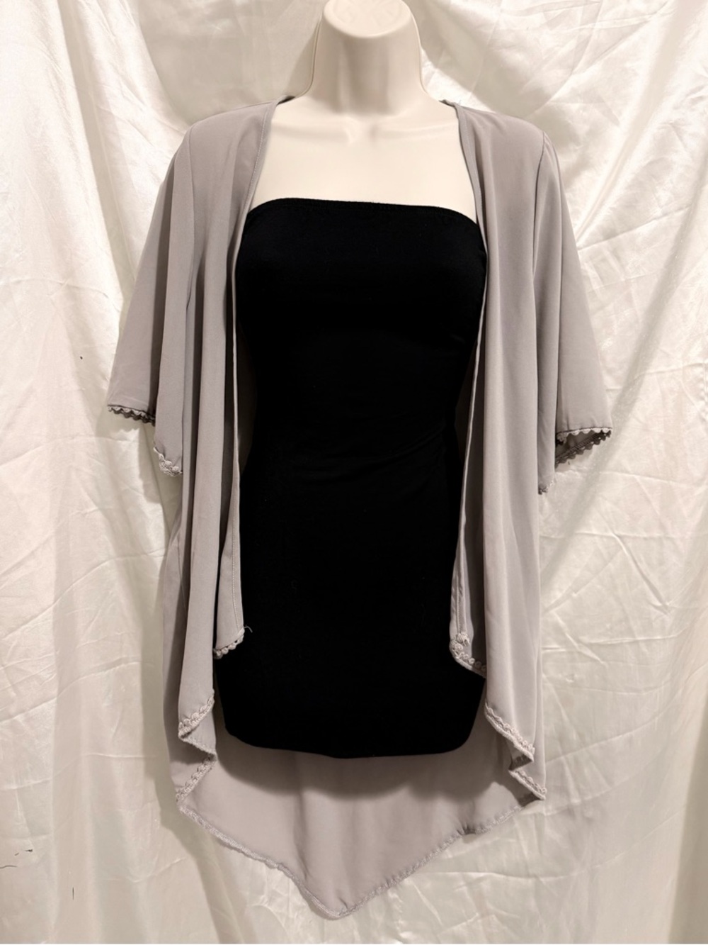 Light Gray Open Front Women's Cardigan